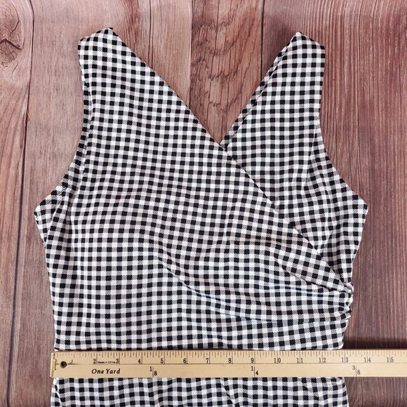 NWT Lands End Womens Size 12 Black White Gingham Swim Dress Bathing Suit - Picture 15 of 16